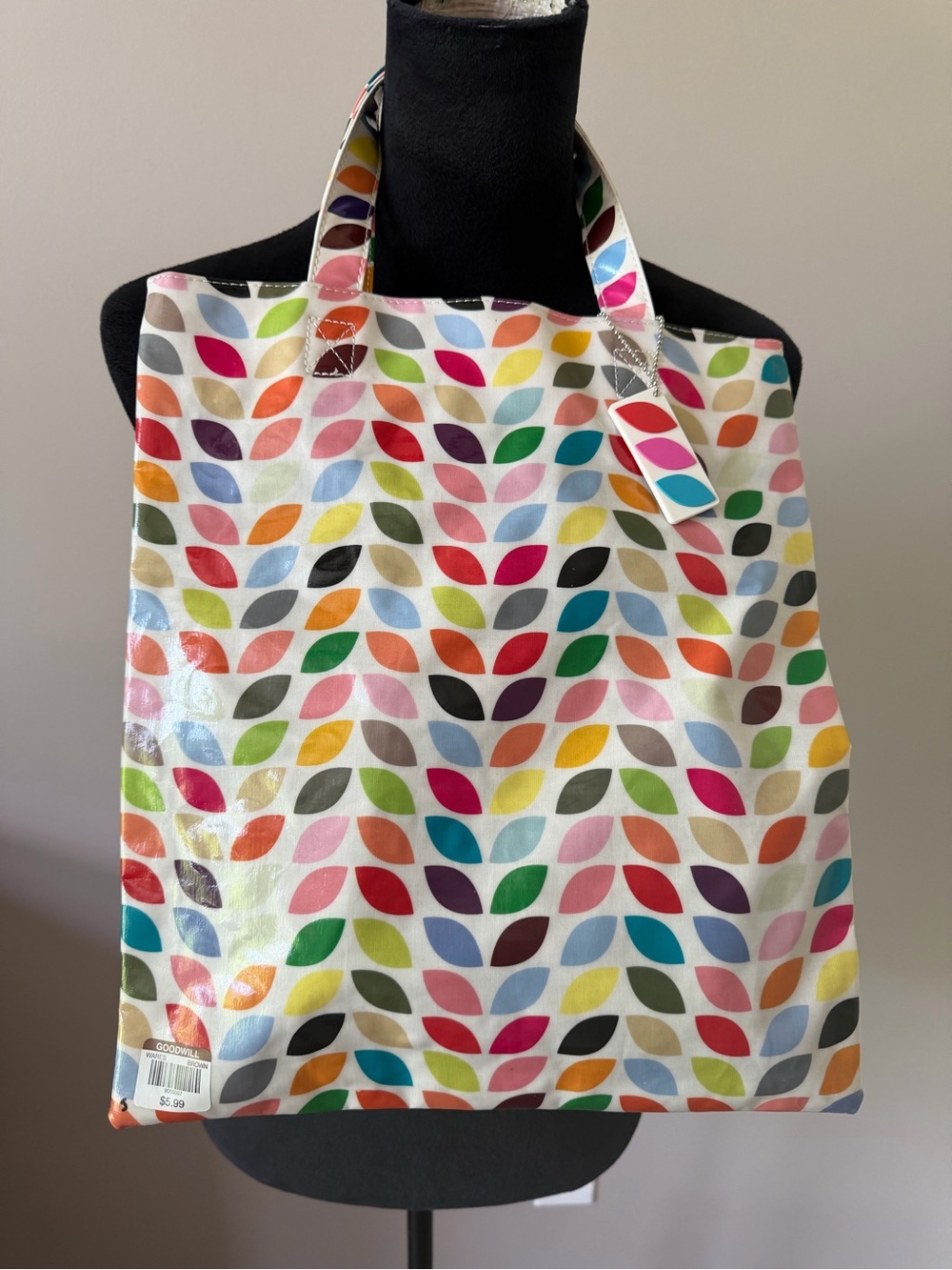 Paperchase Colorful Leaf Pattern Reusable Tote Bag & Three Accessory Bag SET
